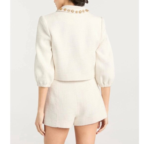 NWT Cinq a Sept Ansey Jacket & Short Set - Gardenia Ivory Tweed Cocktail Party - Picture 3 of 7